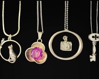 Sterling Silver Necklaces Charms 47g Total