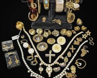 Gold Toned Clipon Earrings, Bangles And More