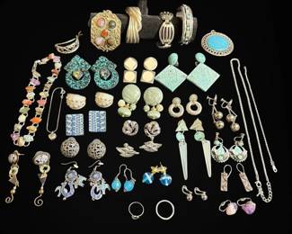 Silver Turquoise Colored Costume Jewelry