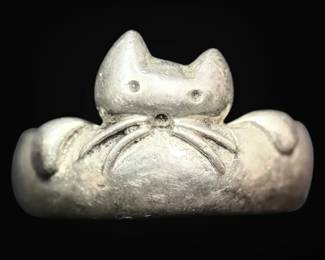 Sterling Silver Cat Ring Size 5.5 5.4g
