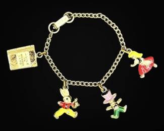 1950s Childrens Alice In Wonderland Charm Bracelet