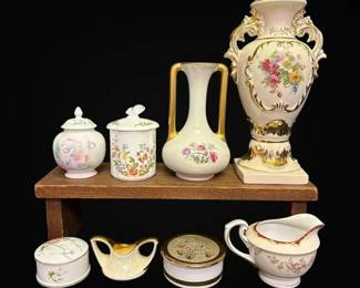 White Porcelain Vases, Dishes And More Aynsley, Crown, Staffordshire More
