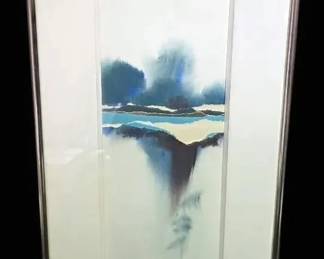 Framed Abstract Paper Art Signed By Artist