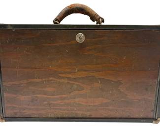 Vintage Wood Toolbox With Key