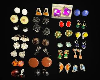 Brown, White More Earrings