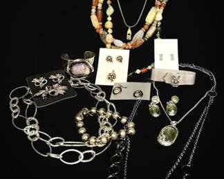 Stone And Silver Toned Costume Jewelry