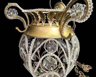 GoldFinished Metal Chandelier With Glass Accents