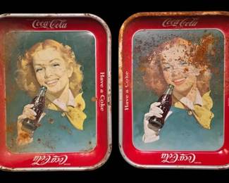 1940s CocaCola Metal Serving Trays