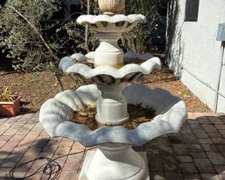 3 tier solid stone garden fountain