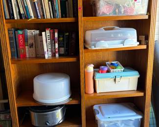 Lots of cake decorating supplies. 