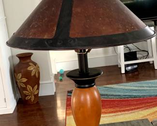 Lamp with antique shade