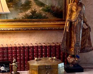 Antique wooden Burmese Buddha statue from Burma, 19th century