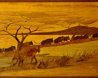 Marquetry painting by Charles Spindler