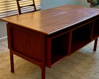  Mid-Century Teak Desk with Bookcase by Erik Brouer for Brouer Mobelfabrik Regular