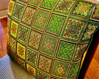 Taiwan needlepoint pillows 1940s