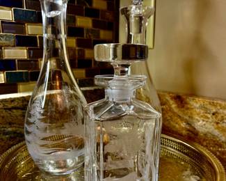 More etched hunt decanters JULIE WEAR