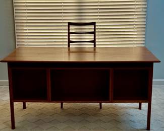  Mid-Century Teak Desk with Bookcase by Erik Brouer for Brouer Mobelfabrik Regular