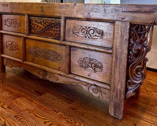 Amazing 19th C Chinese teak altar table in fabulous condition!