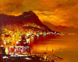 HONG KONG Pearl River at sunset by reknowned artist DAVID
