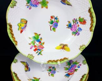 HEREND QUEEN VICTORIA soup bowls IMPRESSIVE!!!