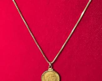  010 Collectible 1860 20 Franc Gold Coin Pendant