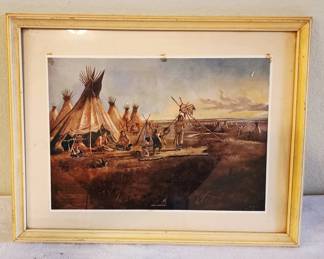 Framed Print The Silk Robe by Charles Marion Russell.