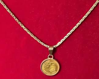 Collectible 1945 Dos Y Medio Peso Pendant 