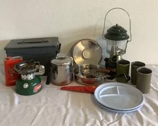 Single Burner Coleman Campstove Revere Ware Percolator Coffee Pot Plus