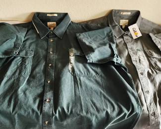 Two Mens Canvas Short Sleeve Shirts Size 3XL