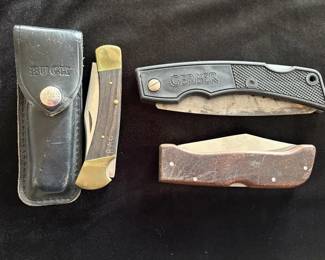 Two Folding Knives One Folding Saw