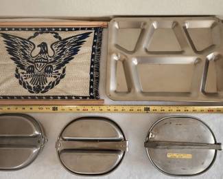 Military Mess Kits, Trays Decor Read Description