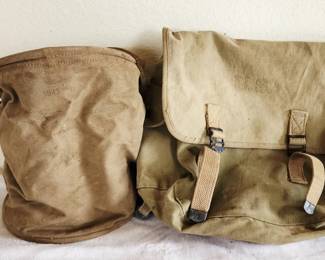 Two Military Canvas Bags Most Likely From WWII Era