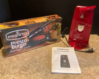 Farberware Electric Can Opener Presto Burger Maker