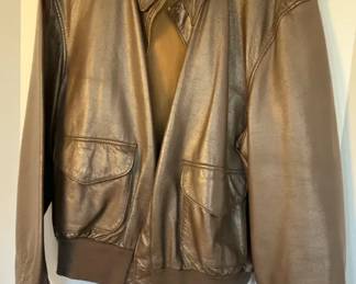Cooper Type Agoatskin Leather Flight Bomber Jacket 46 R