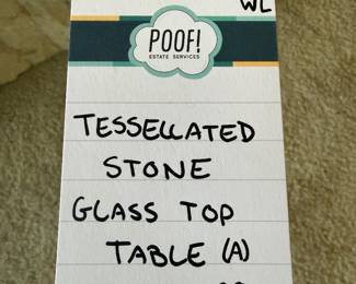 Tessellated Stone Glass Top Table (A)
