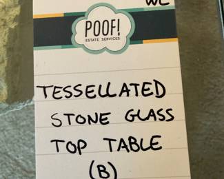 Tessellated Stone Glass Top Table