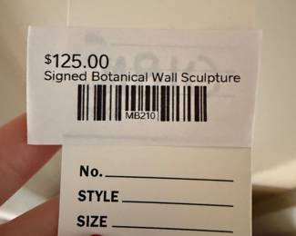 Signed Botanical Wall Sculpture