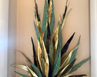 Signed Botanical Wall Sculpture