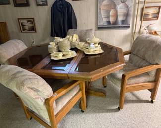 Table and Chairs, Crown Ducal Gainsborough 92 pc China Set