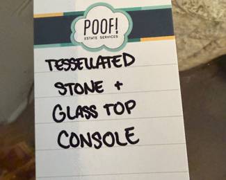 Tessellated Stone & Glass Top Console