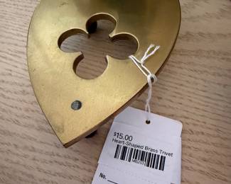 Heart-Shaped Brass Trivet