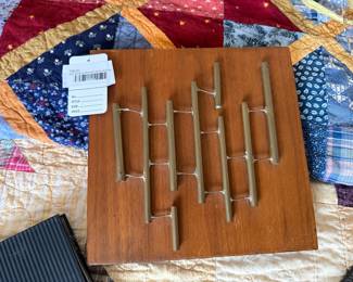 Mid Century Wood & Metal Wall Art