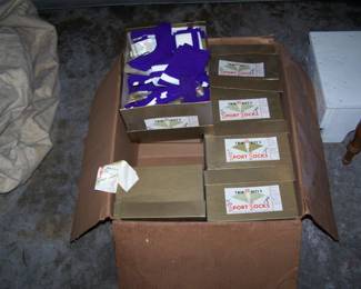 BOX OF NEVER USED SPORT SOCKS