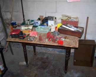 FISHING REELS & MISC. IN THE BASEMENT