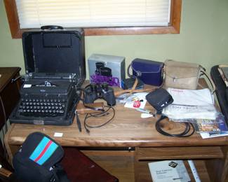ROYAL TYPEWRITER, BINOCS & MISC.
