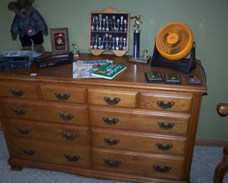 MAPLE CHEST, SPOON COLLECTION & MISC.