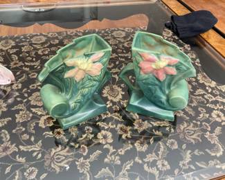 Pair Roseville vases.