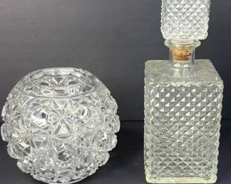 Glass Decanter and Round Vase