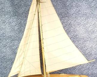 Vintage Wooden Model Sailboat or Yacht