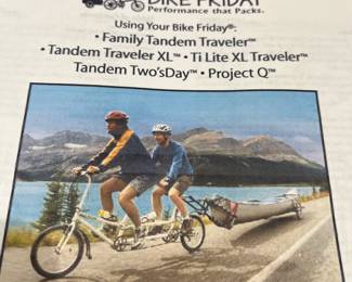 BIKE FRIDAY Travel folding tandom
Purchased in Eugene OR